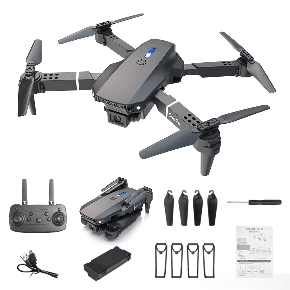 Experience the Thrill of Aerial Adventure with the Professional Drone E88 - 4K HD Camera, Wifi FPV, and Foldable Design for Endless Fun!