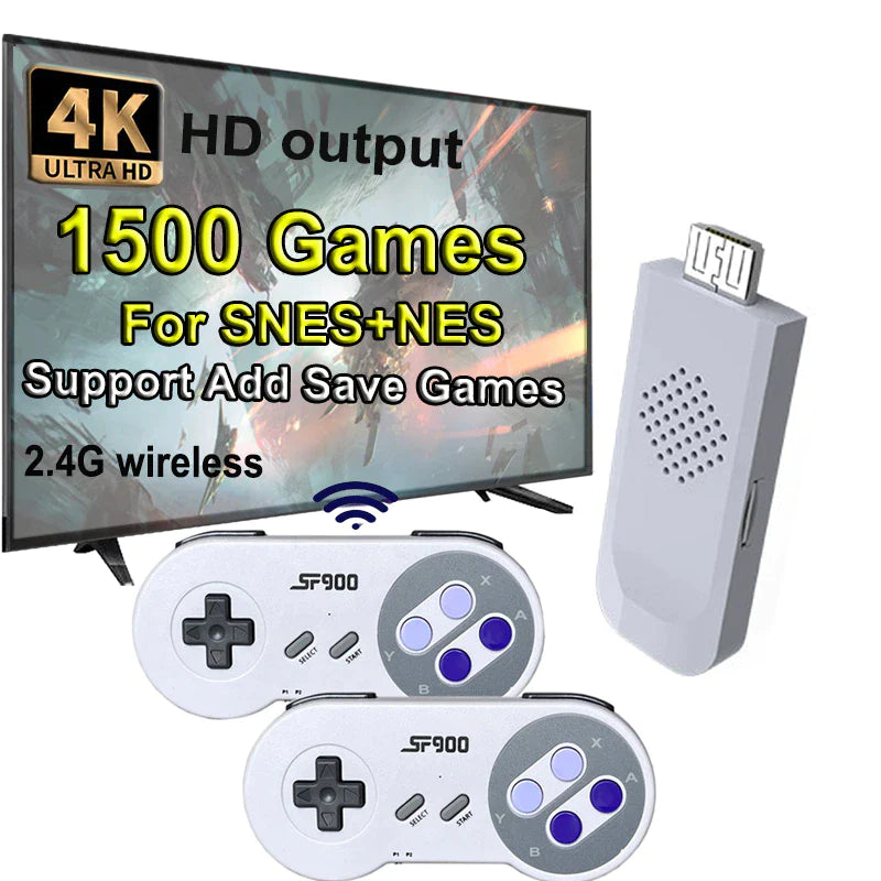 Experience Nostalgia with the SF900 Retro Game Console - 1500 Classic Games & Wireless Controllers for Endless Fun!