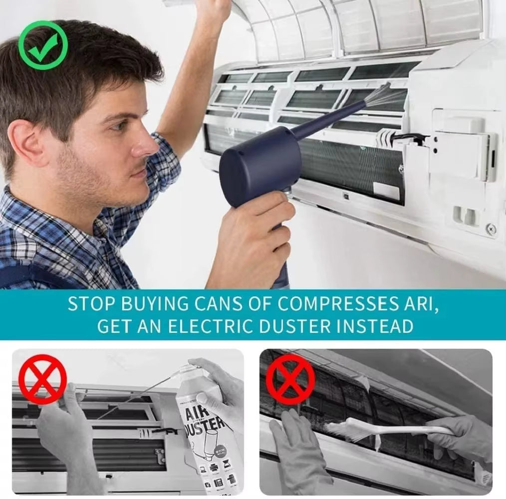 Powerful Cordless Air Duster for Ultimate Computer Cleaning - Rechargeable & Eco-Friendly Alternative to Compressed Gas Cans
