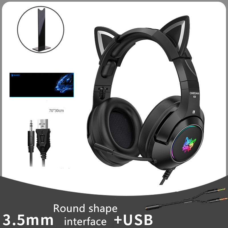 Experience Ultimate Gaming with the Cute Girls Wired Head-Mounted Headset