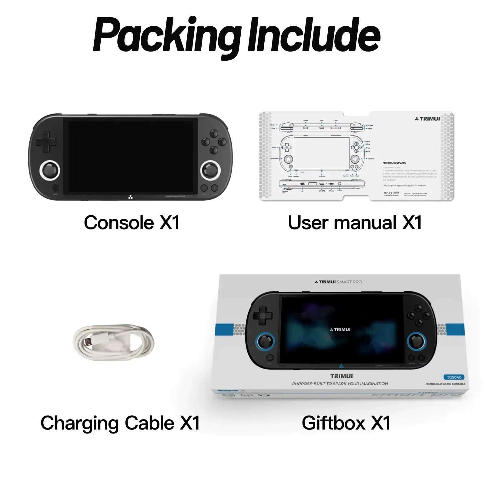 Experience Retro Gaming Like Never Before with the Smart Pro Handheld Game Console - 4.96" IPS Display, Linux System, and RGB Joysticks!