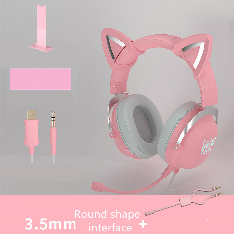 Experience Ultimate Gaming with the Cute Girls Wired Head-Mounted Headset