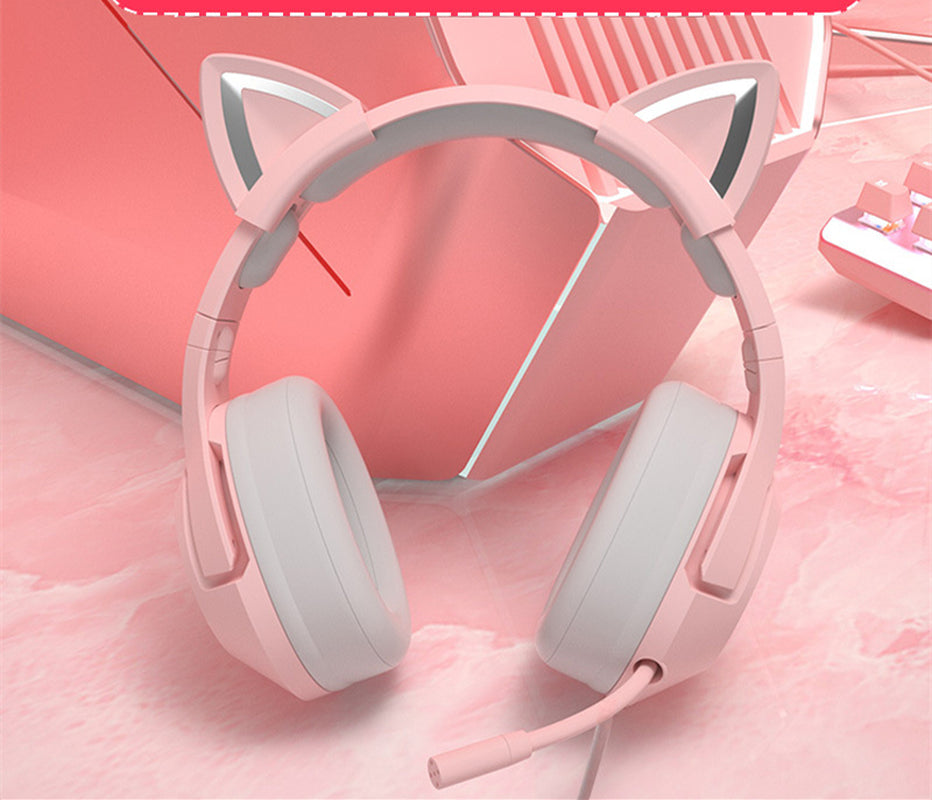 Experience Ultimate Gaming with the Cute Girls Wired Head-Mounted Headset