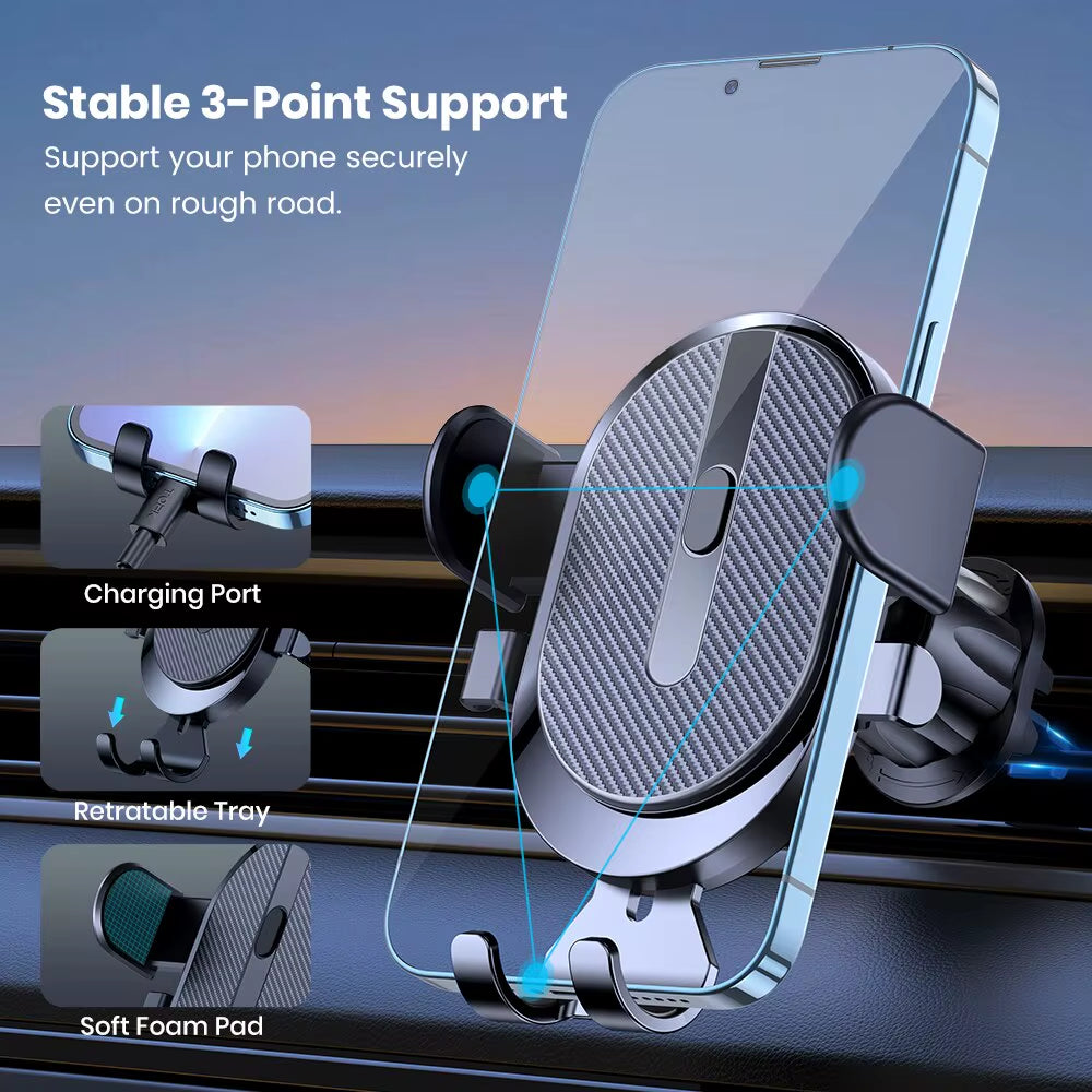 Upgrade Your Drive with the TOPK 2023 Car Phone Holder - Auto Locking, Hook Clip Design for Secure Air Vent Mounting