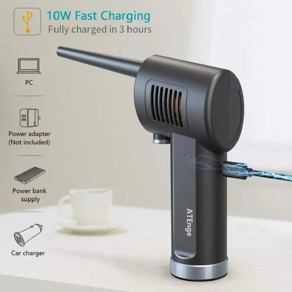 Powerful Cordless Air Duster for Ultimate Computer Cleaning - Rechargeable & Eco-Friendly Alternative to Compressed Gas Cans