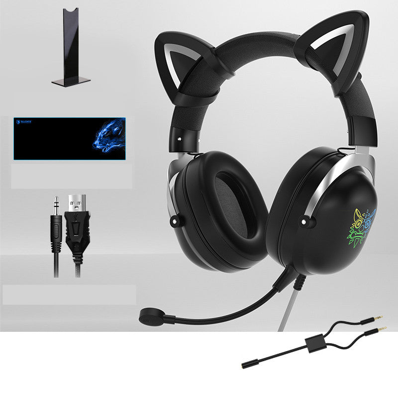 Experience Ultimate Gaming with the Cute Girls Wired Head-Mounted Headset