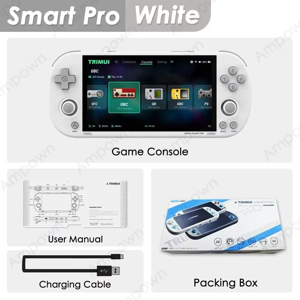 Experience Retro Gaming Like Never Before with the Smart Pro Handheld Game Console - 4.96" IPS Display, Linux System, and RGB Joysticks!