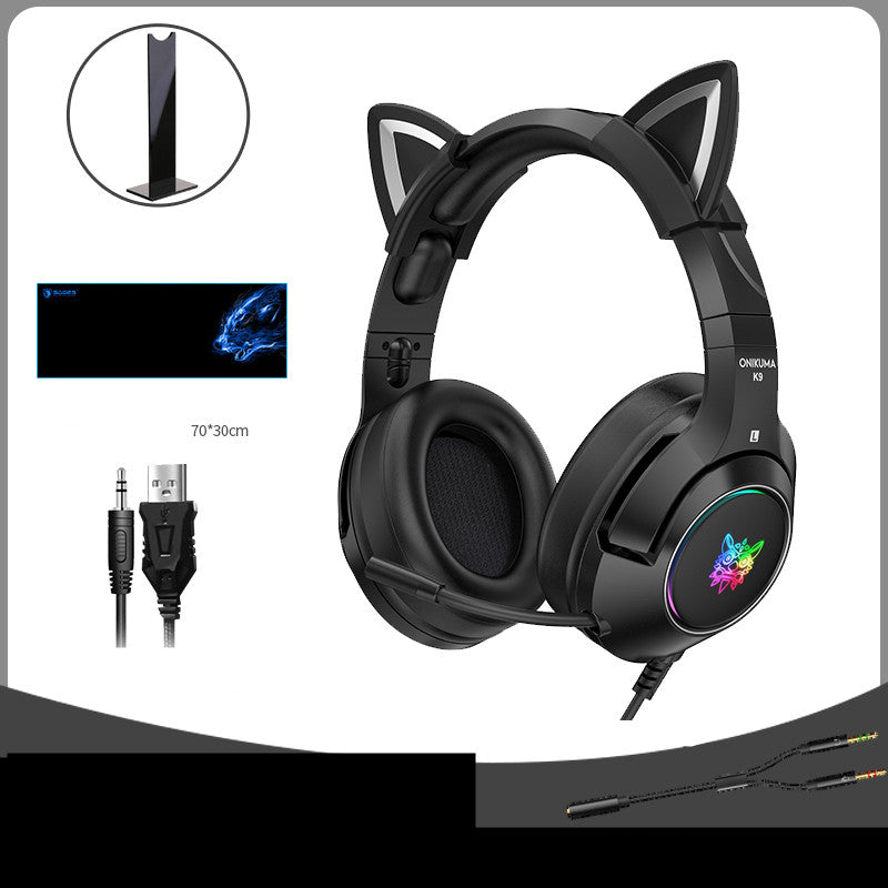Experience Ultimate Gaming with the Cute Girls Wired Head-Mounted Headset