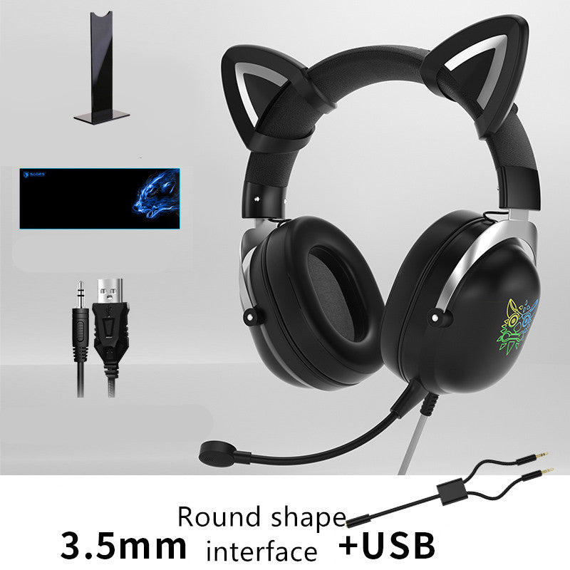 Experience Ultimate Gaming with the Cute Girls Wired Head-Mounted Headset