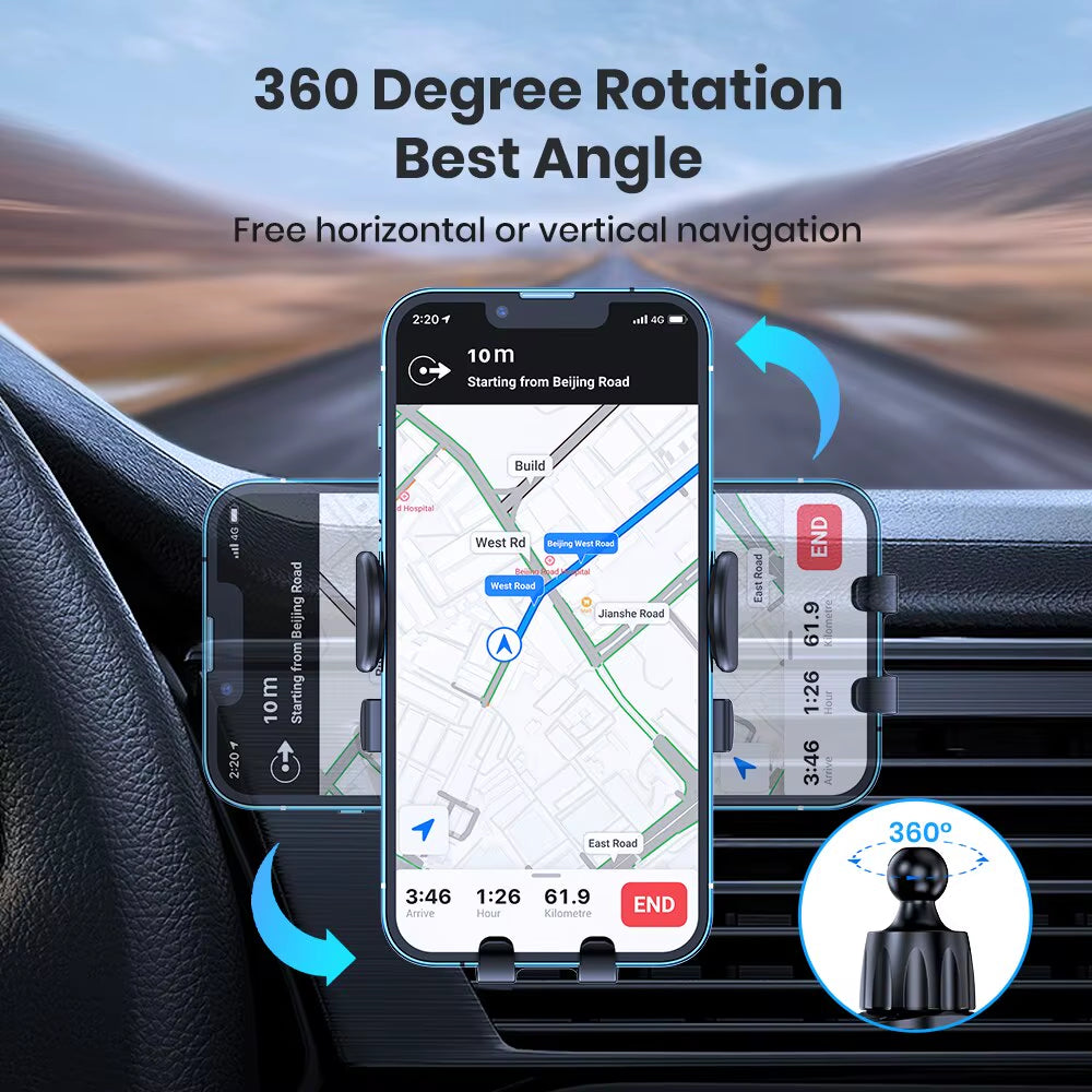 Upgrade Your Drive with the TOPK 2023 Car Phone Holder - Auto Locking, Hook Clip Design for Secure Air Vent Mounting